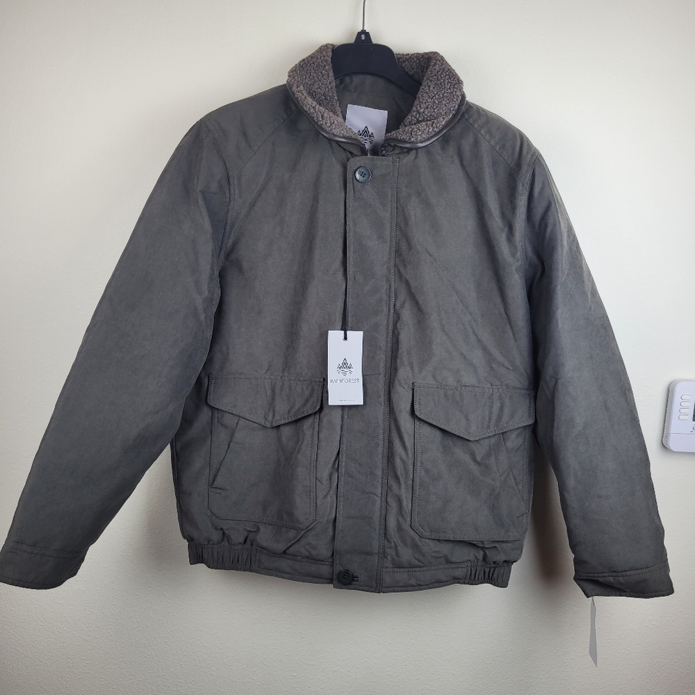 Rainforest Micro Oxford thermoluxe filled faux shearling collar Jacket Size L